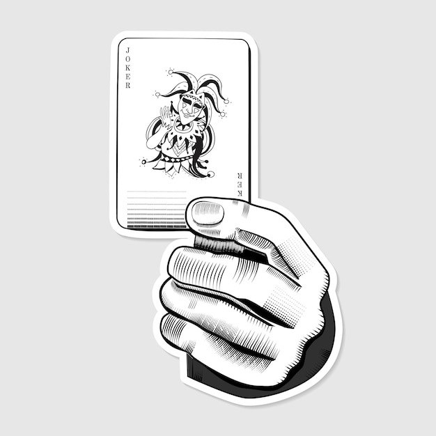 Free Vector holding casino playing card vector hand illustration