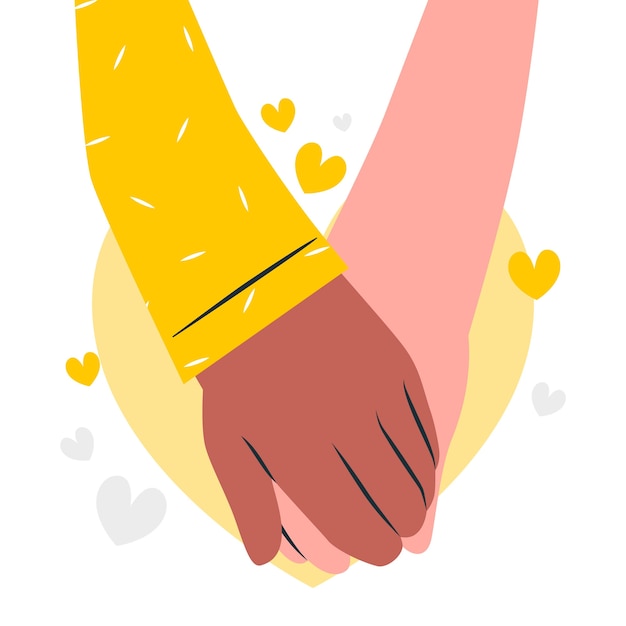 Free Vector holding hands concept illustration