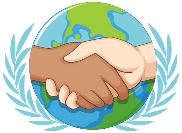 Holding hands on earth background