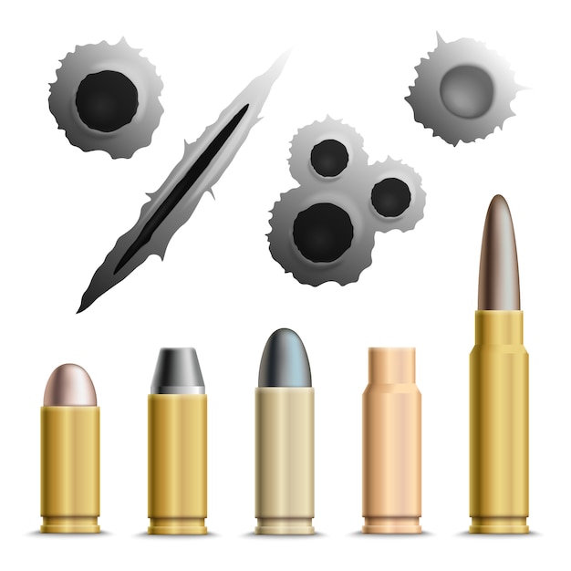 Free vector holes and bullets collection