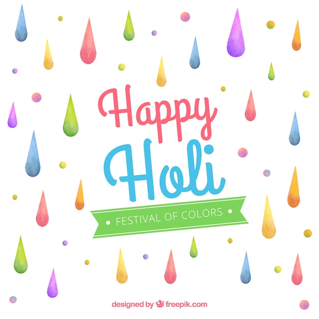 Free Vector holi background with colorful drops