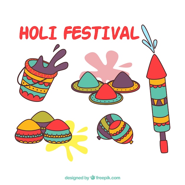 Holi design with elements