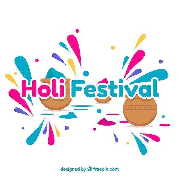 Holi festival background in flat design