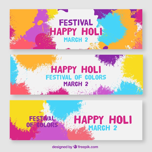 Free vector holi festival banners