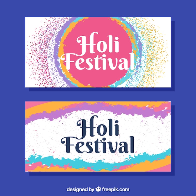 Free vector holi festival banners