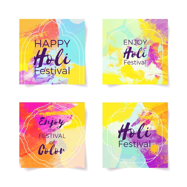 Free Vector holi festival concept for instagram posts