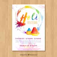 Free vector holi festival cover template