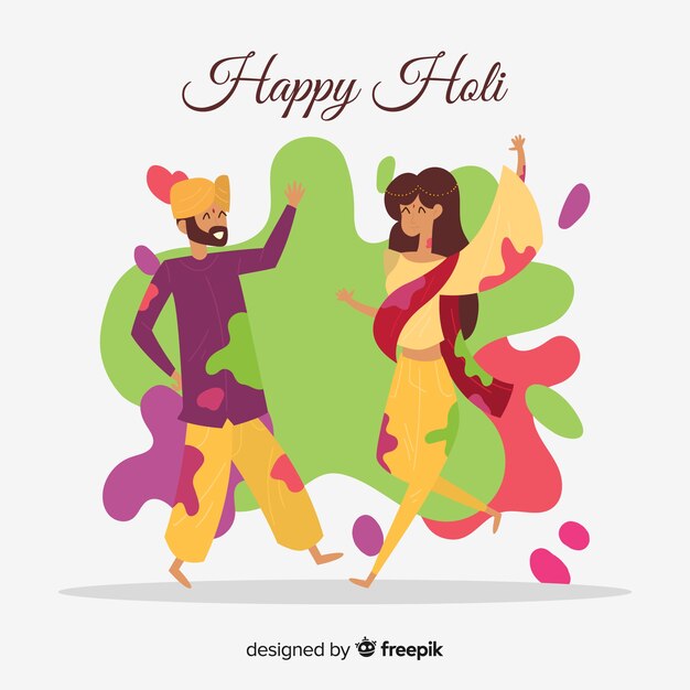 Holi festival dancers background