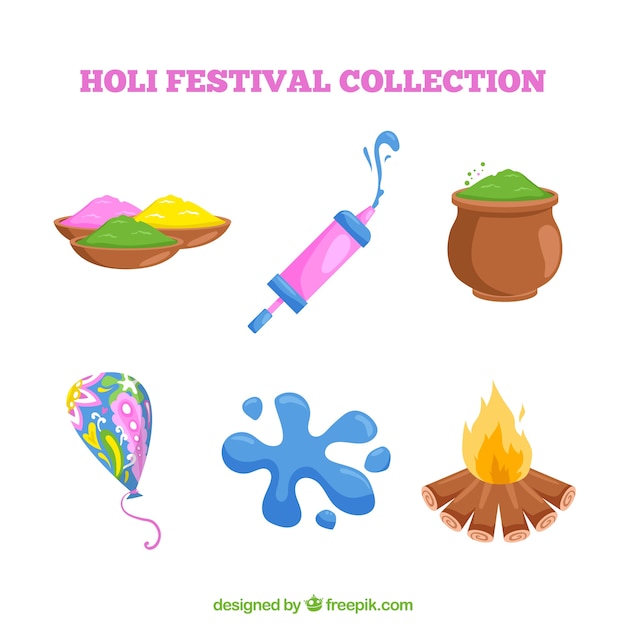 Holi festival element collection