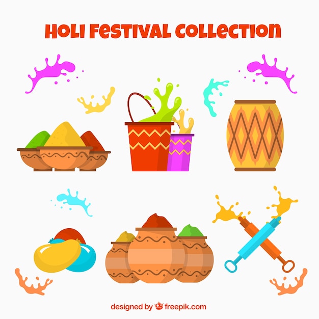 Holi festival element collection