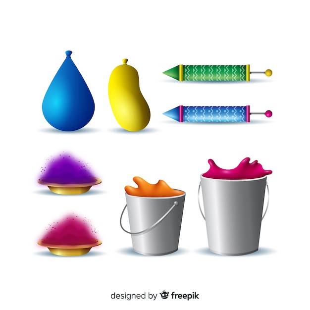 Free Vector holi festival element collection