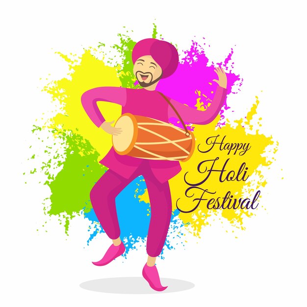 Holi festival in flat design