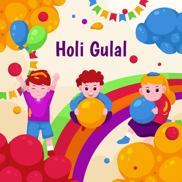 Holi festival illustration