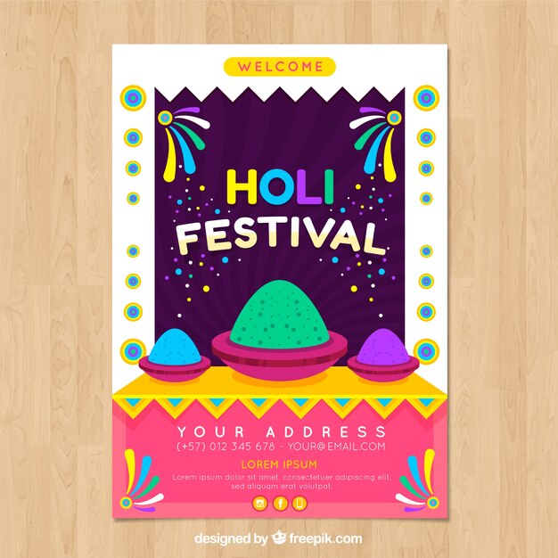 Free Vector holi festival party flyer