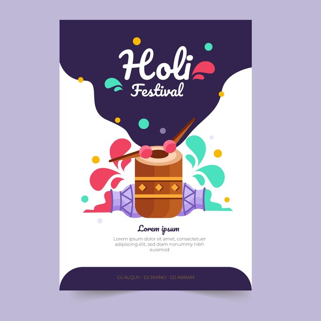 Holi festival poster template