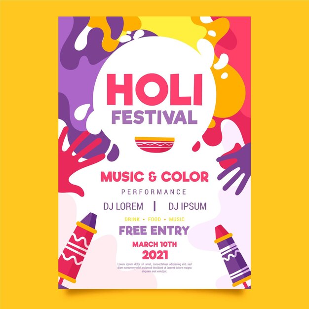 Free Vector holi festival poster template