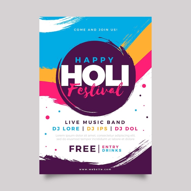 Holi festival poster template