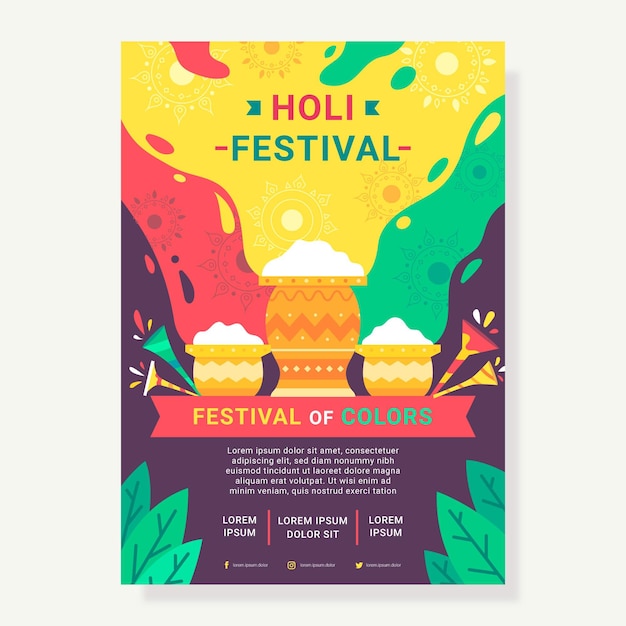 Holi festival poster template