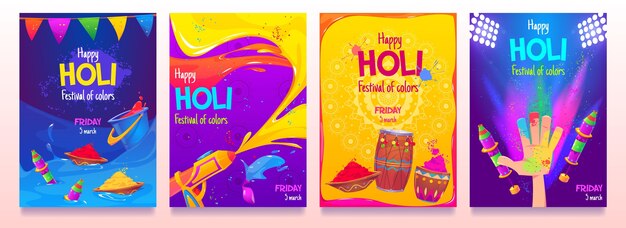 Holi festival poster template