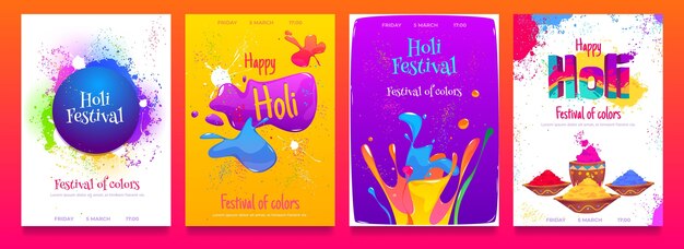 Holi festival poster template