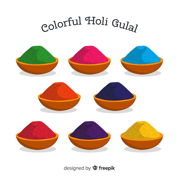 Free Vector holi gulal collection