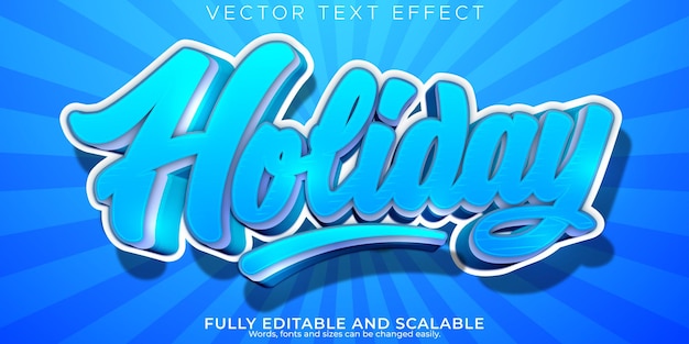 Free Vector holiday text effect editable water and blue text style