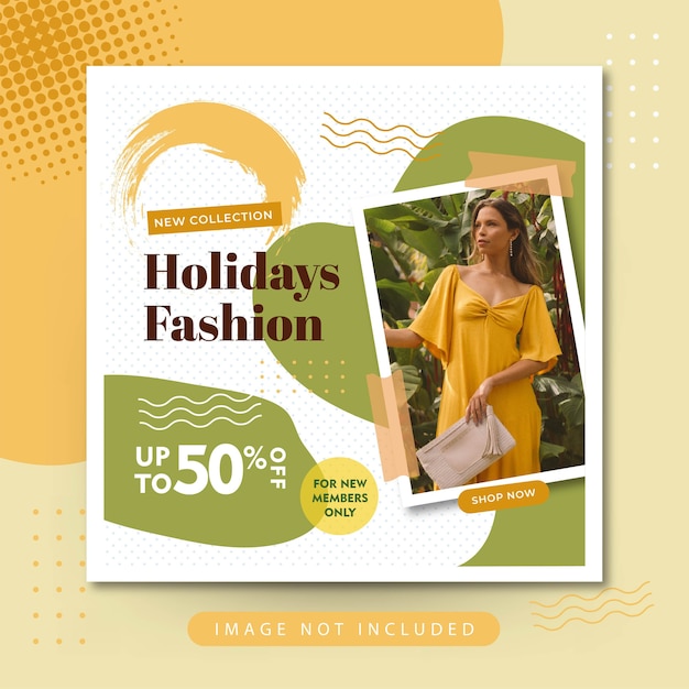 Free Vector holidays fashion sale social media instagram post