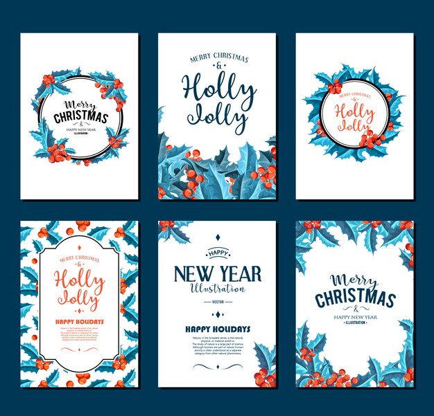 Holly Jolly - Christmas banners set. 