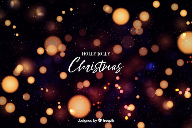 Free Vector holly jolly christmas bokeh background