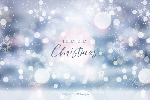 Holly Jolly Christmas Bokeh Background