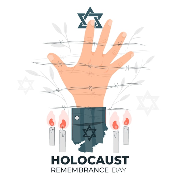 Holocaust remembrance day concept illustration