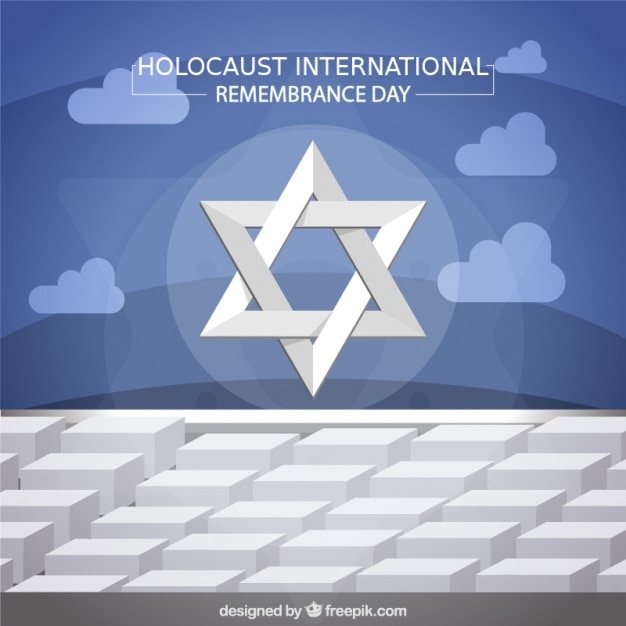 Free Vector holocaust remembrance day, star on monument in berlin