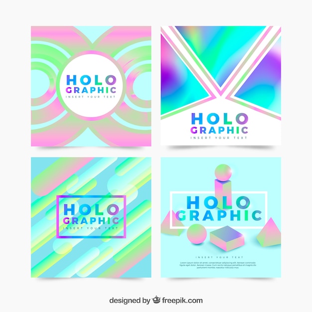 Holographic cards set