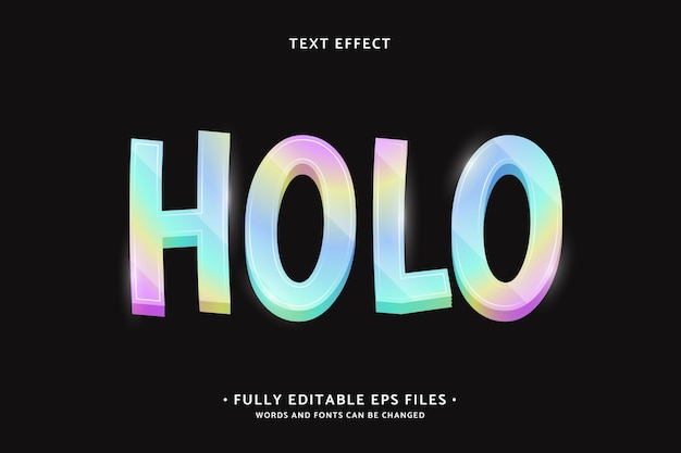 Free Vector holographic text effect