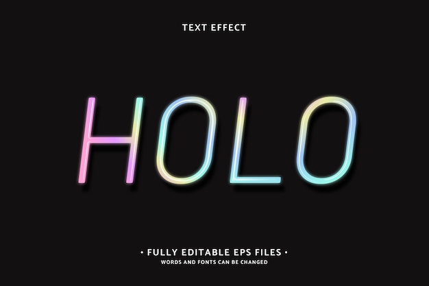 Holographic text effect