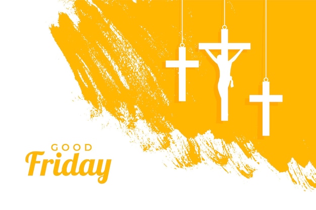 Holy good friday event with hanging crosses