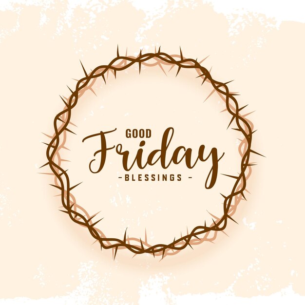 holy week good friday blessing card with crown design