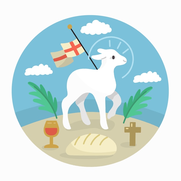 Holy week with lamb and bread