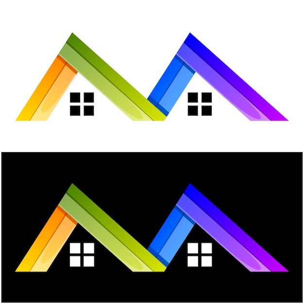 Free Vector home colorful icon logo design