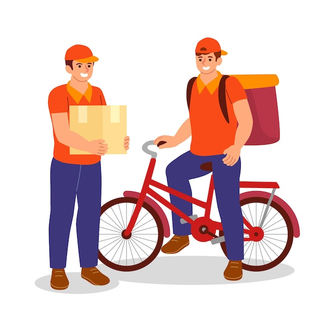 Free vector home delivery worker pack