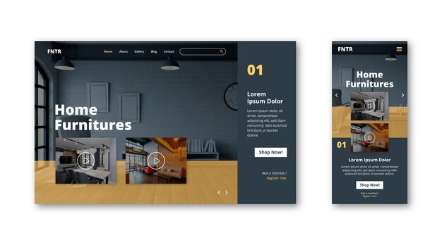 Home furnitures landing page tempalte