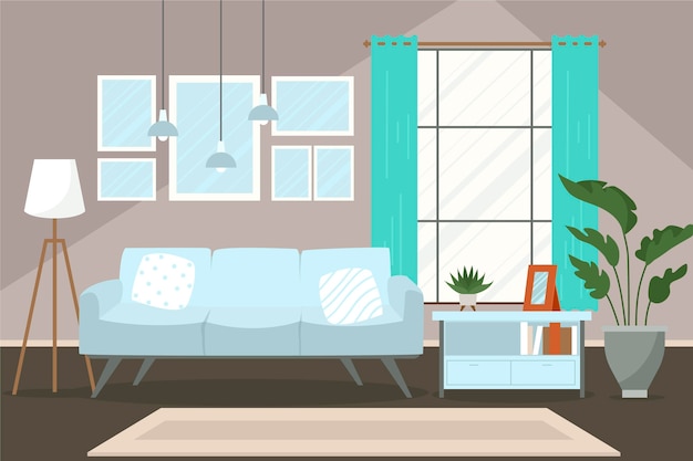 Home interior background for video calls