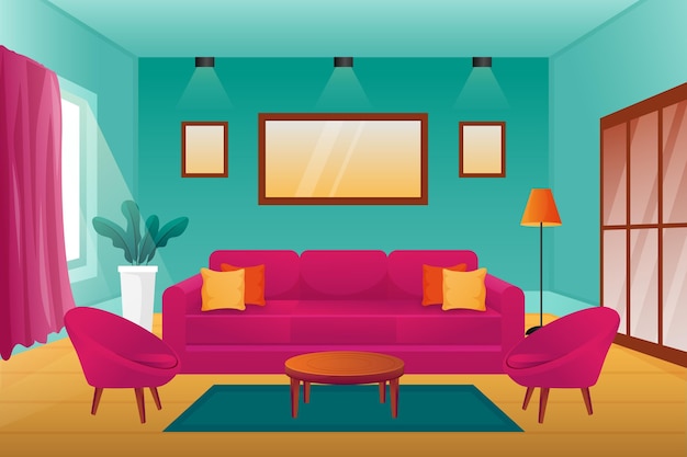 Home interior background for video conferencing