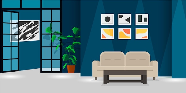 Free Vector home interior background for video conferencing