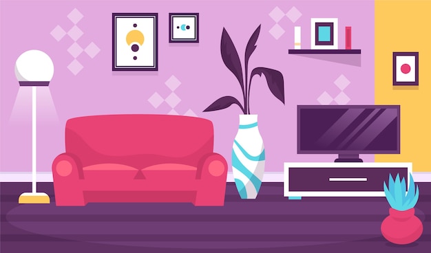 Home interior background for video conferencing