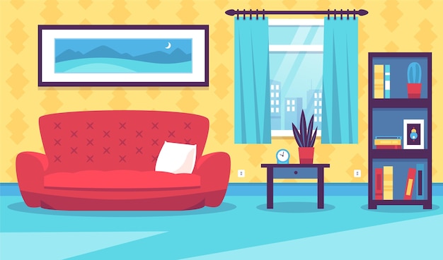 Free vector home interior - background for video conferencing