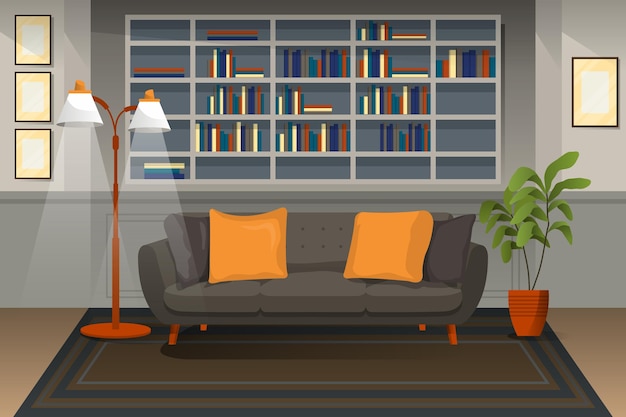 Free vector home interior background for video conferencing