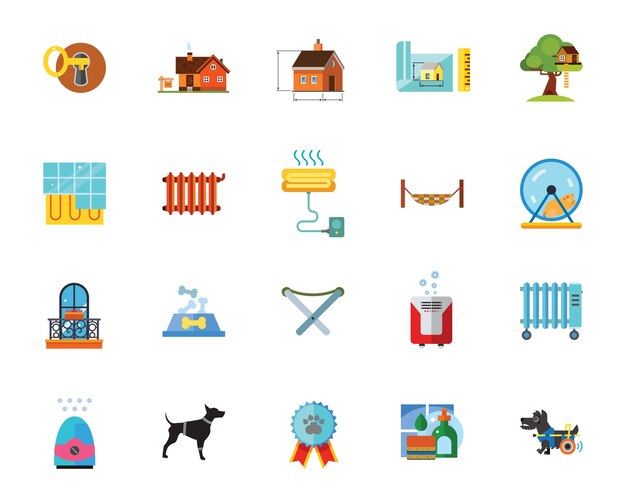 Home maintenance icon set