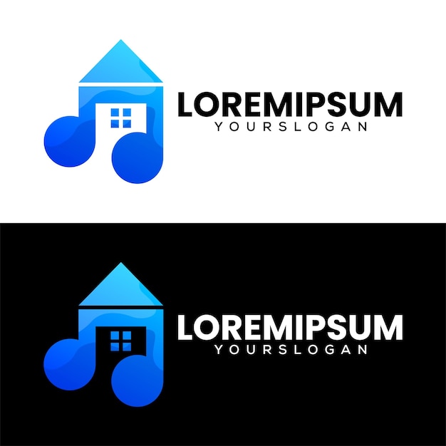 Free Vector home music logo design template