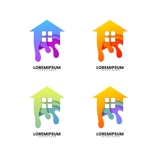 Home paint gradient logo design